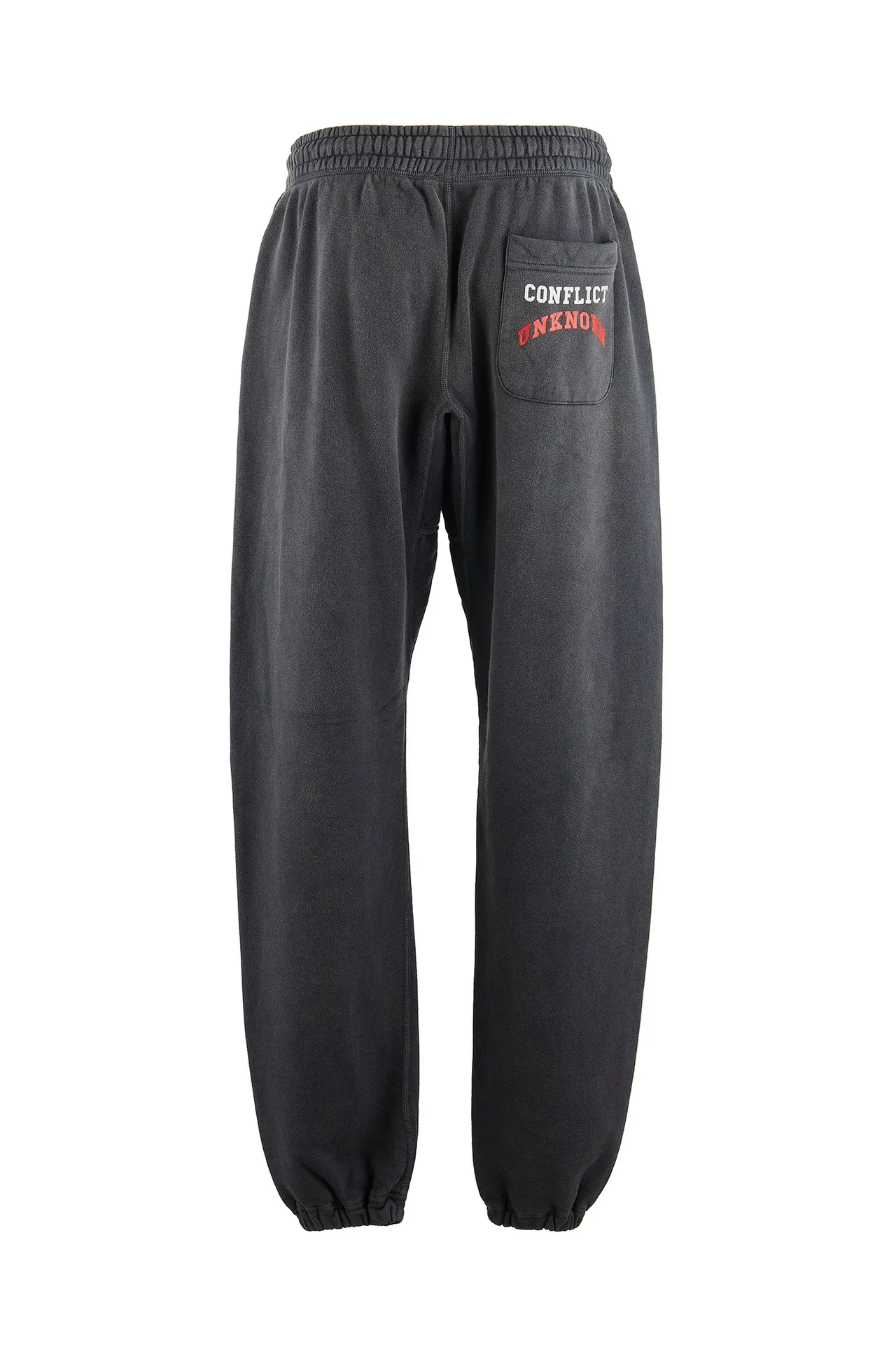 SAINT Mxxxxxx x DENIM TEARS STRUGGLE SWTPNTS/BLK DT co-branded boxing retro distressed sweatpants, washed black S-XL Assute dyeing, whole piece sprayed with horse fade, authentic grade crack printing, mold customization co-branded main mark/washed mark, factory four-needle six-thread workmanship, no bone seams, more comfortable to wear